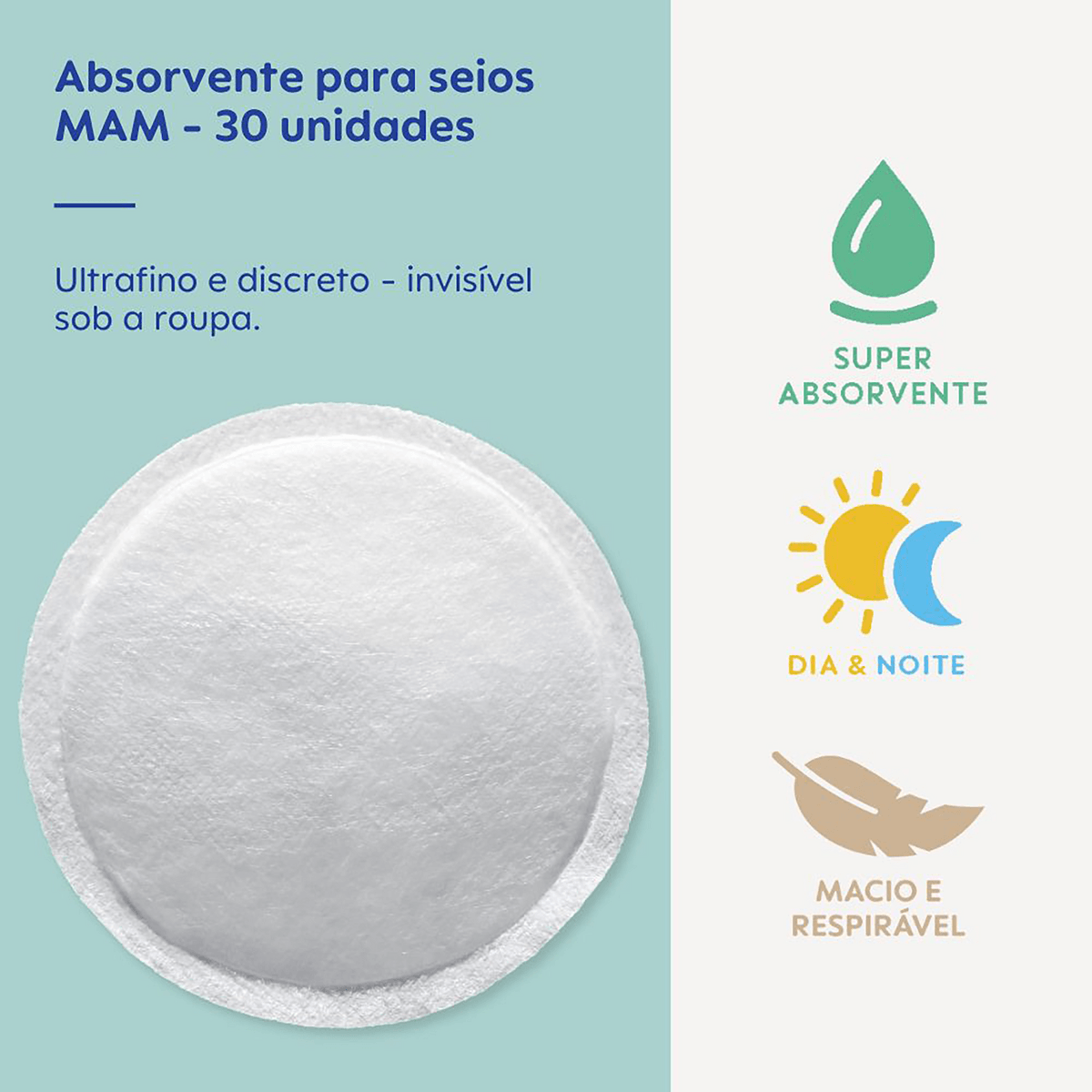 Absorvente de Seios Mam Cx c/ 30un — foto 2