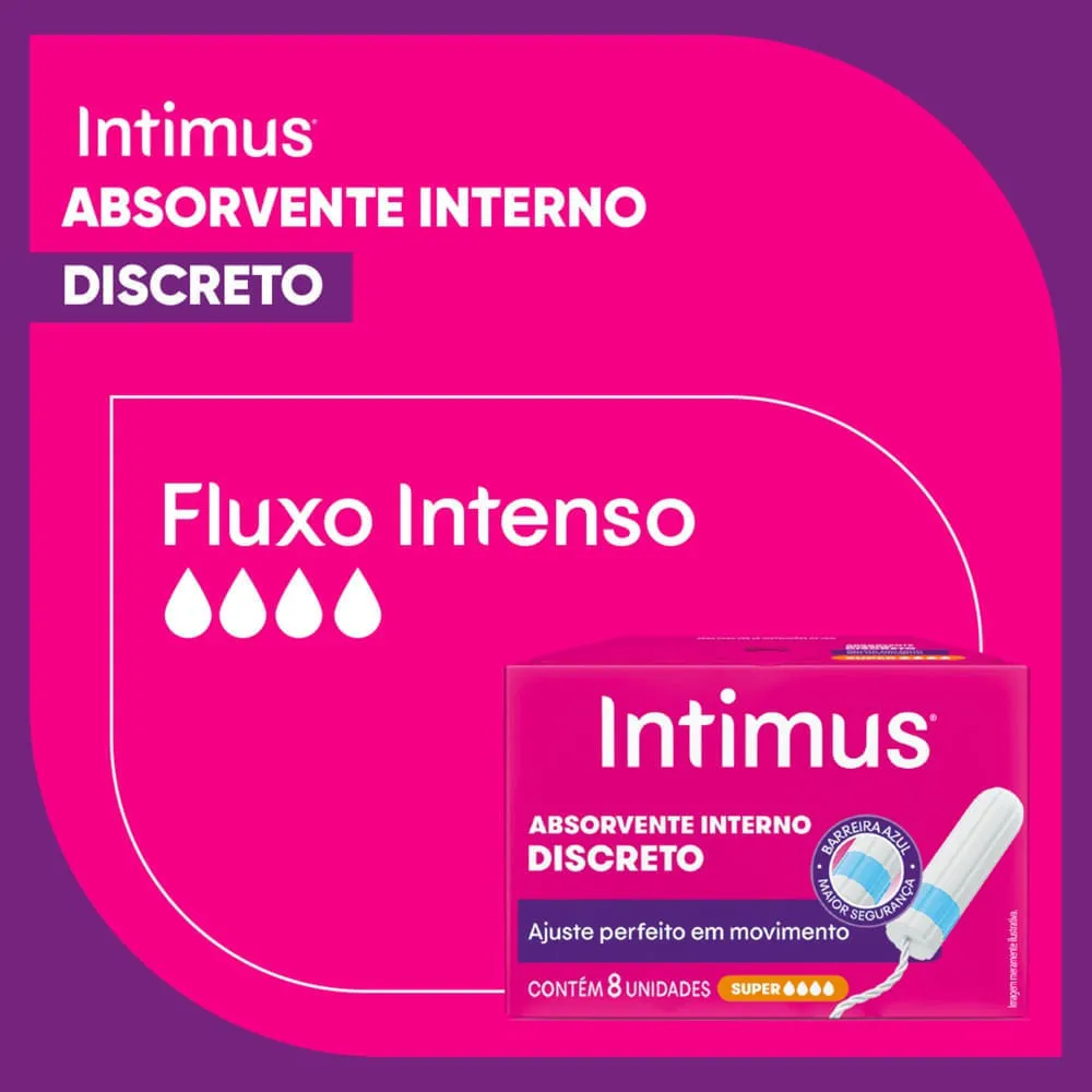 Absorvente Interno Intimus Discreto Super 8 Unidades — foto 12