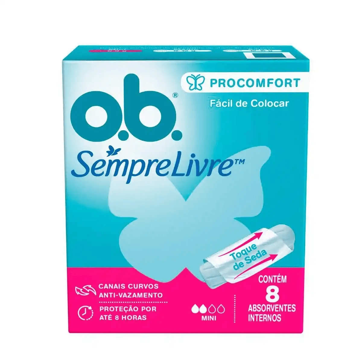 Absorvente Interno OB Sempre Livre Procomfort Mini Fluxo Leve 8 Unidades