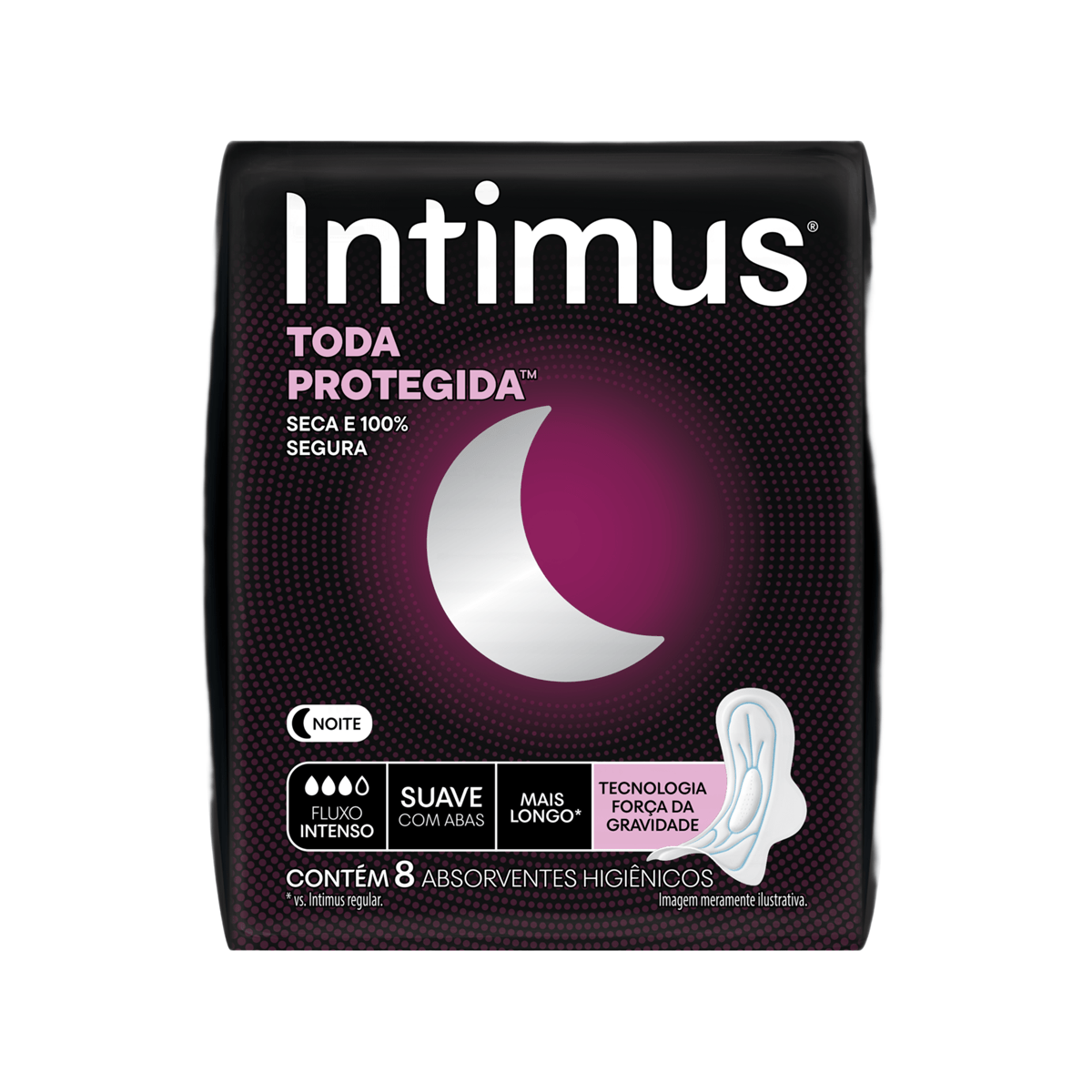 Absorvente Intimus Noturno Cobertura Suave com Abas 8 Unidades — foto 5