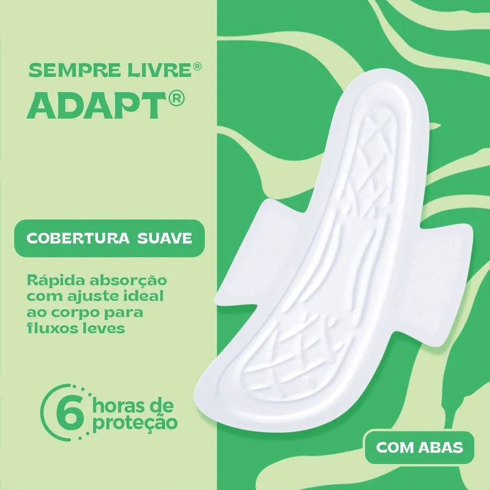 Absorvente Sempre Livre Adapt Cobertura Suave com Abas 16 Unidades — foto 3