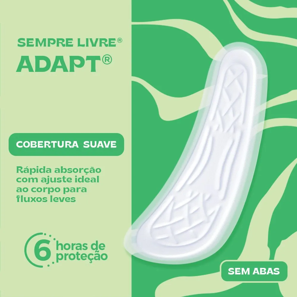 Absorvente Sempre Livre Adapt Cobertura Suave Sem Abas 8 Unidades — foto 3