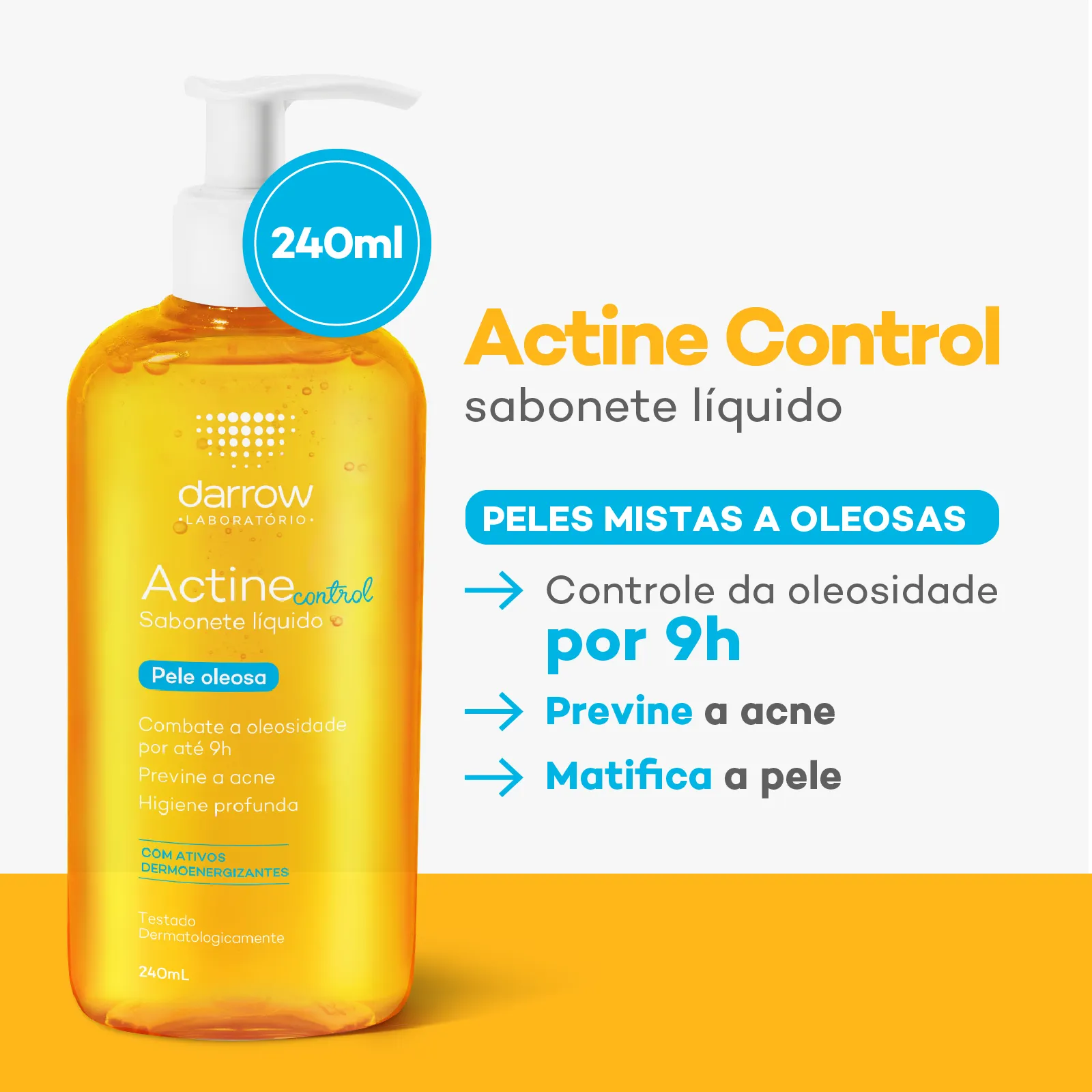Actine control sabonete Líquido Para pele Oleosa 240ml — foto 3