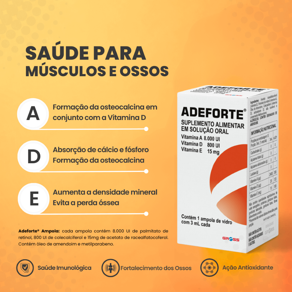 Adeforte 10000UI + 800UI + 15mg Solução Oral 1 Ampola 3ml — foto 3