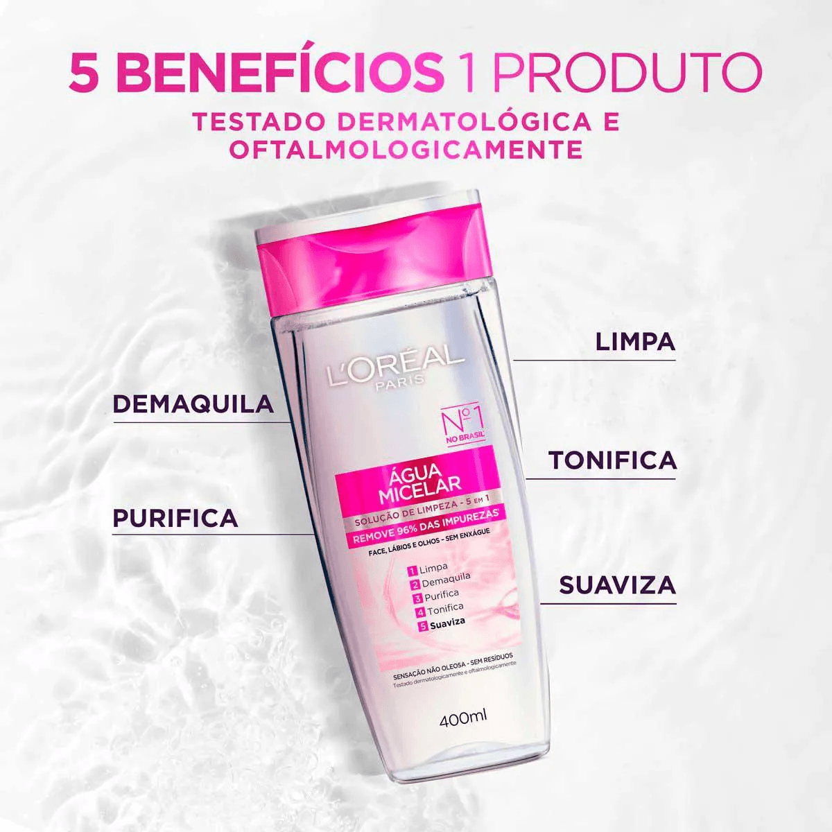 Água Micelar L'Oréal Paris 5 em 1 400ml — foto 2