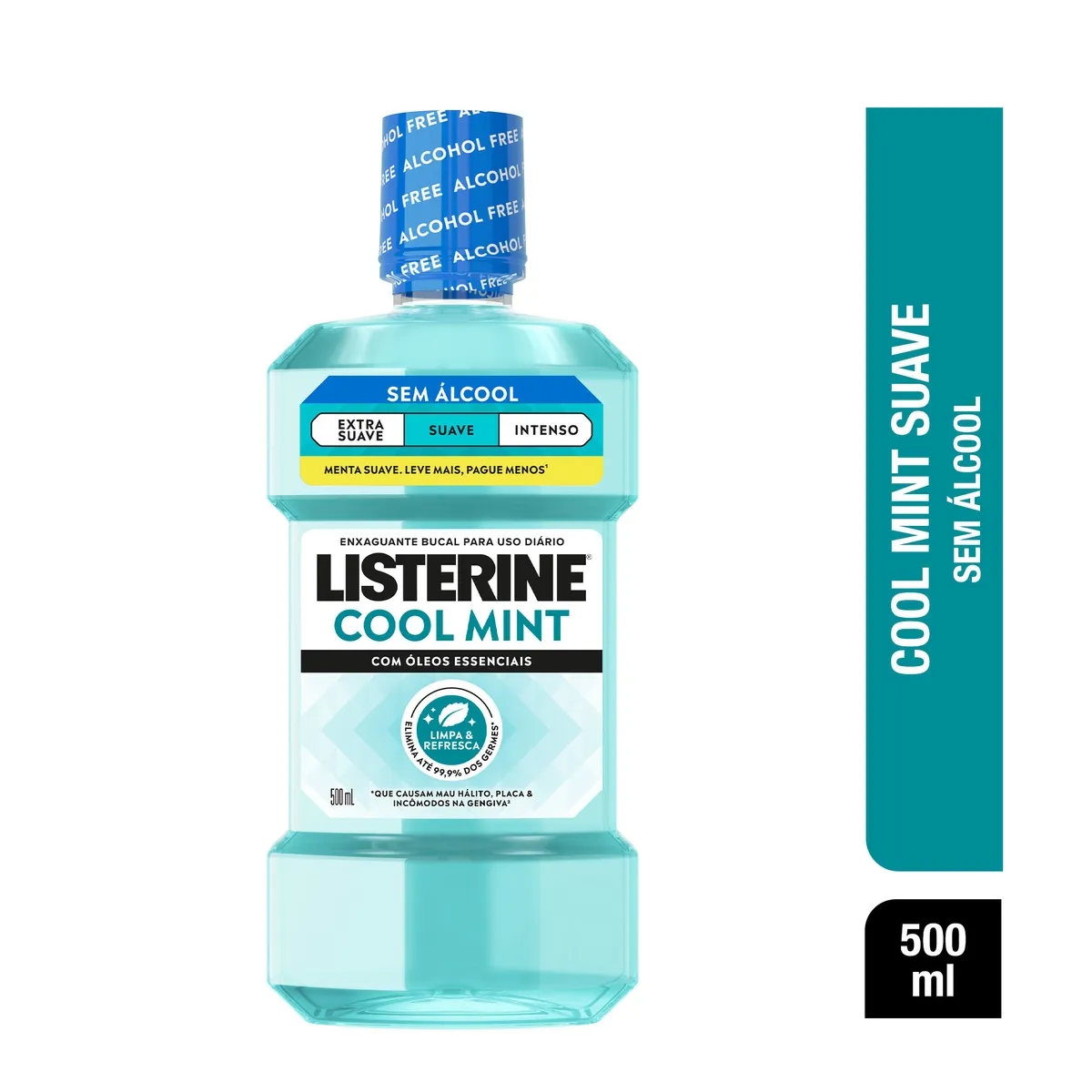 Antisséptico Bucal Listerine Cool Mint Refrescância Suave Zero Álcool Sabor Hortelã Suave 500ml