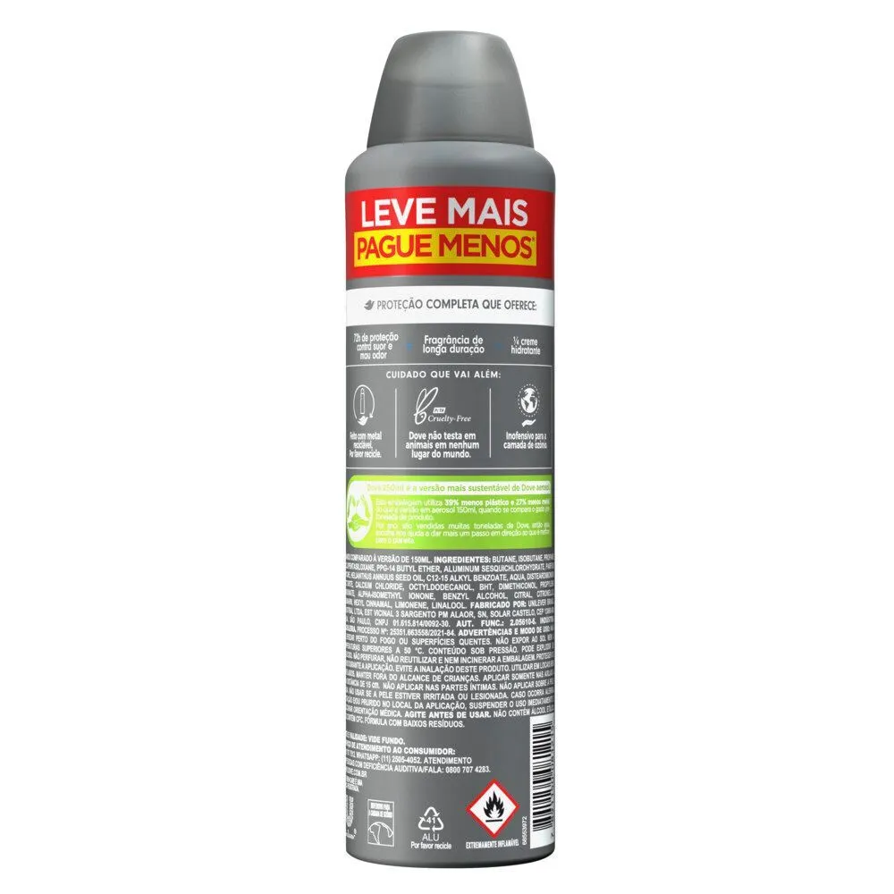 Antitranspirante Aerosol Dove Men+Care Proteção Total 250ml — foto 3