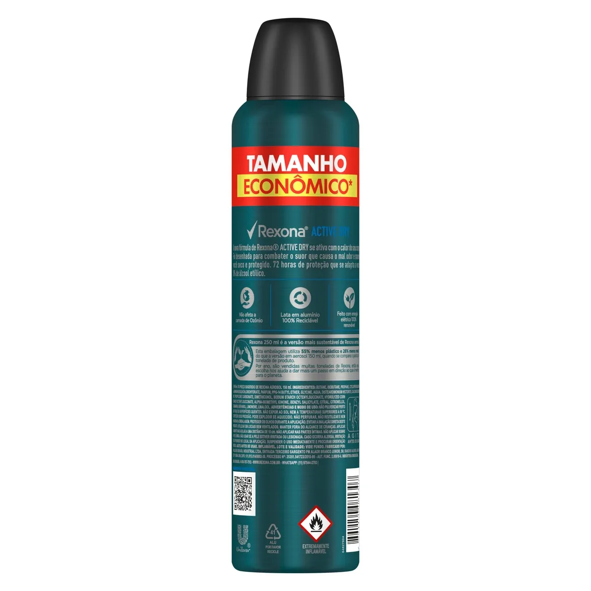 Antitranspirante Aerosol Rexona Men Active Dry 250ml — foto 3
