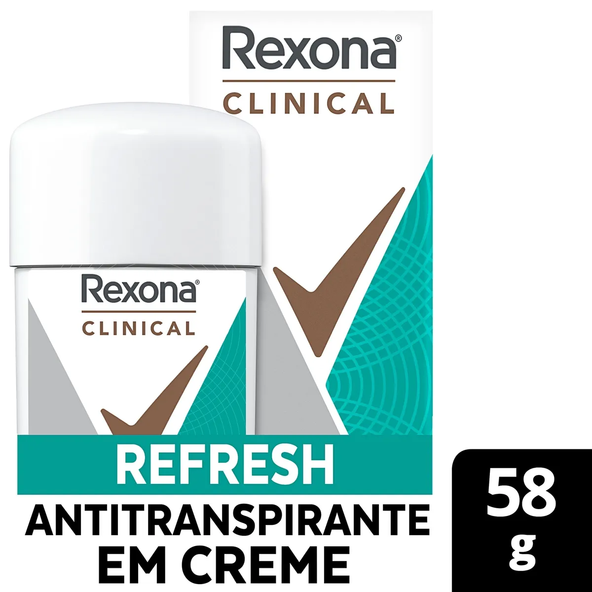 Antitranspirante Rexona Clinical Invisível 96h Refresh Creme 58g