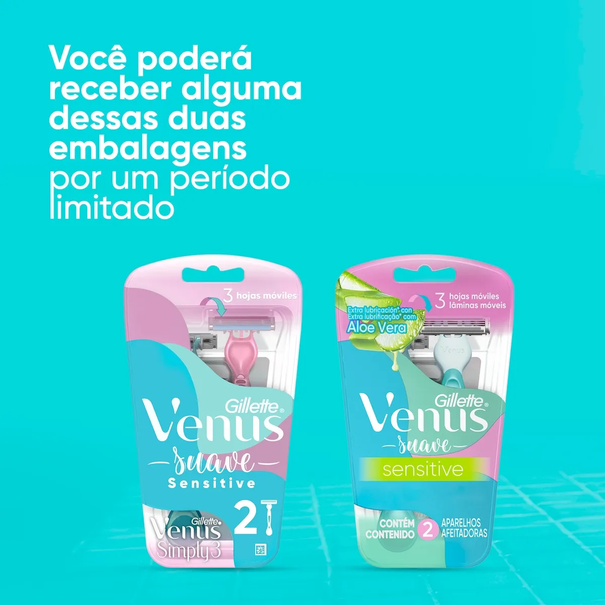 Aparelho de Depilação Descartável Gillette Venus Suave Sensitive 2 Unidades — foto 7