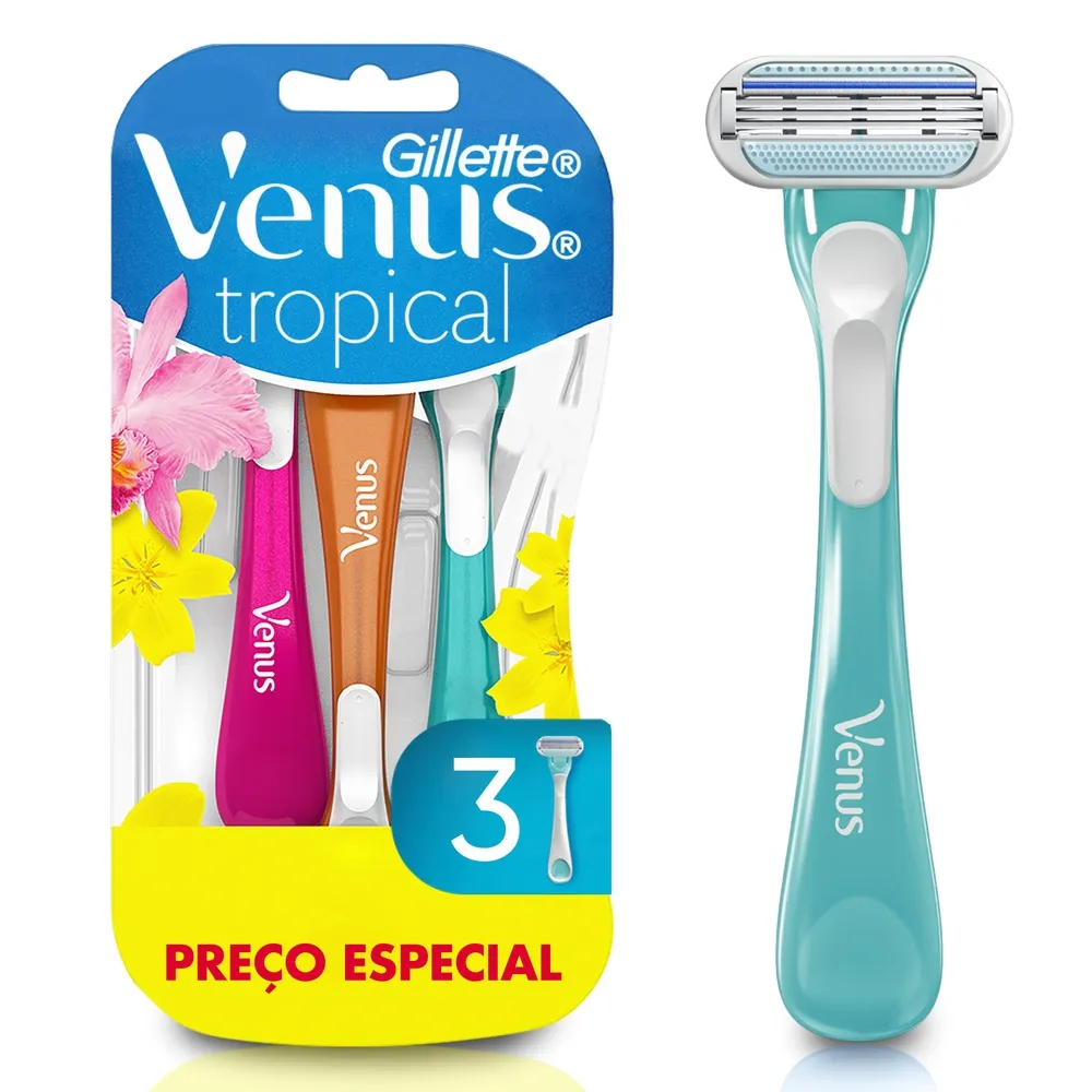 Aparelho de Depilação Descartável Gillette Venus Tropical 3 Unidades