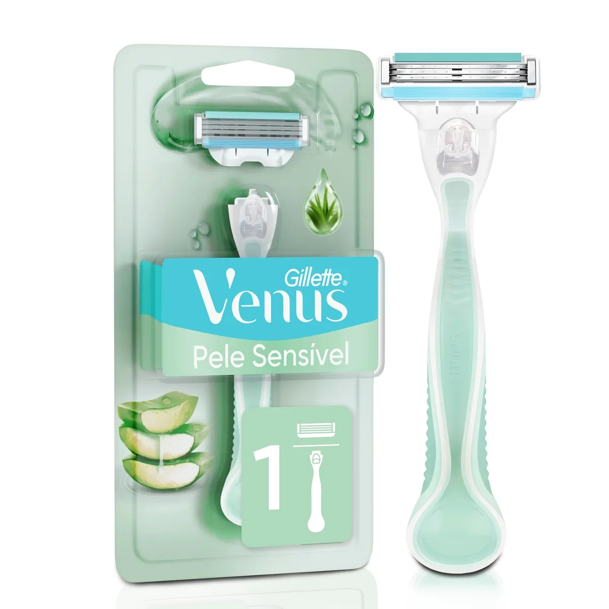 Aparelho de Depilação Recarregável Gillette Venus Pele Sensível 1 Unidade