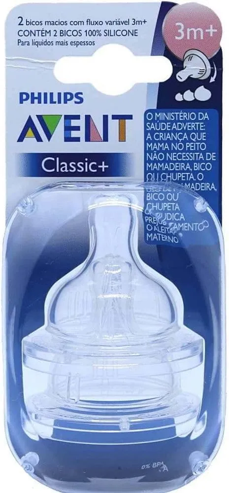 Bico Mamadeira Philips Avent + 3 Meses Classic 2 Unidades