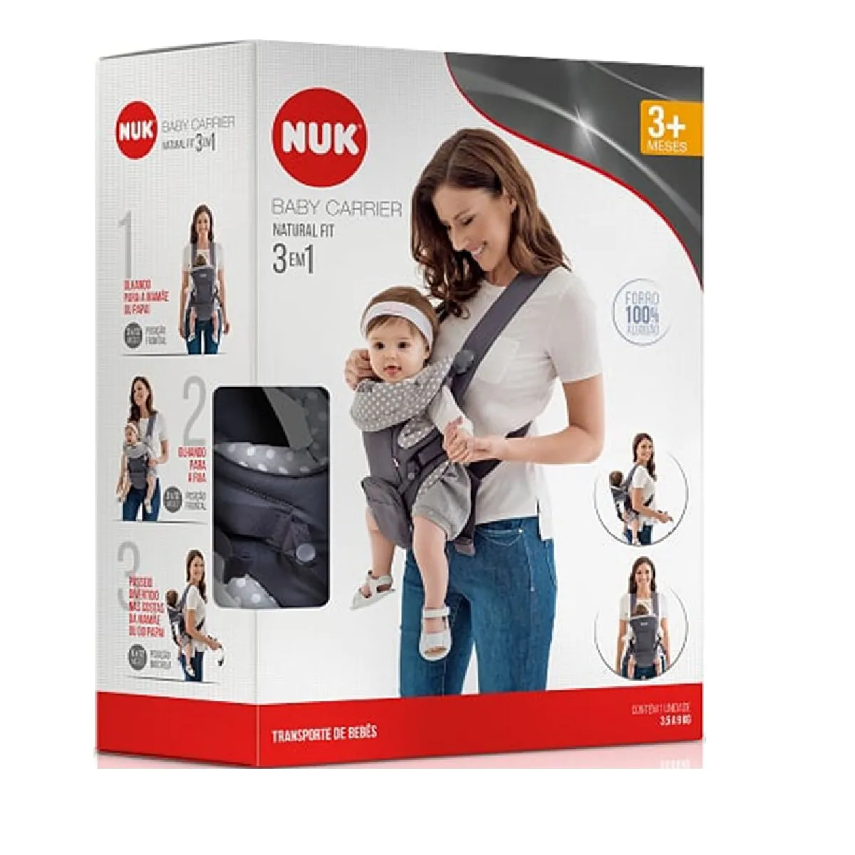Canguru Carriel Natural Fit 3 em 1 de 3 a 12 meses 1 Unidade