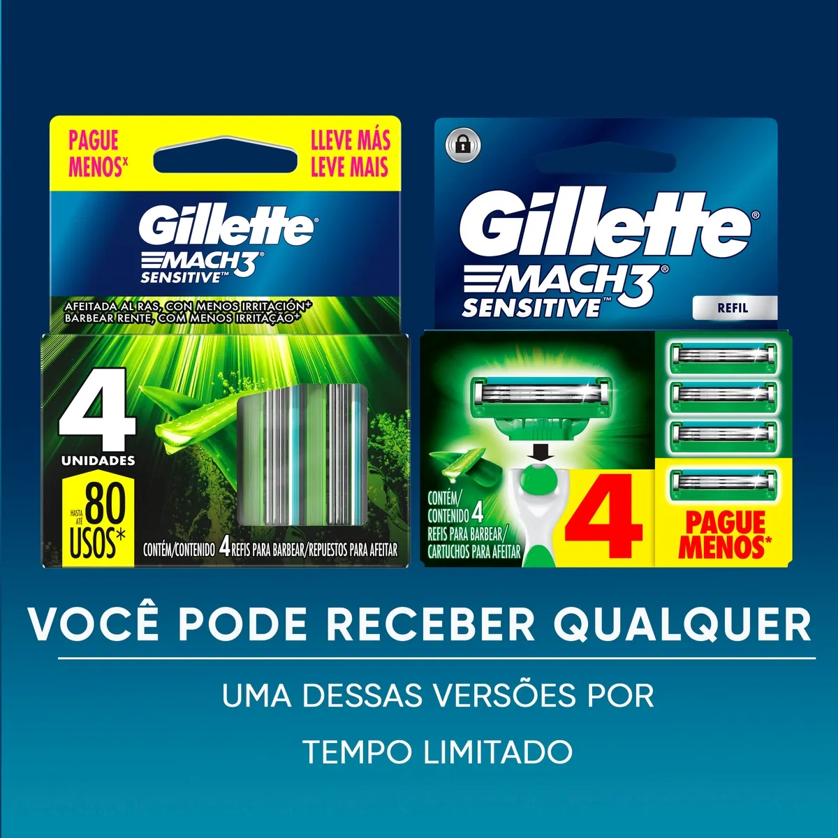 Carga para Aparelho de Barbear Gillette Mach3 Sensitive 4 Unidades — foto 7