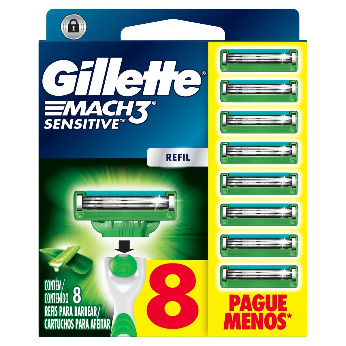 Carga para Aparelho de Barbear Gillette Mach3 Sensitive 8 Unidades — foto 8