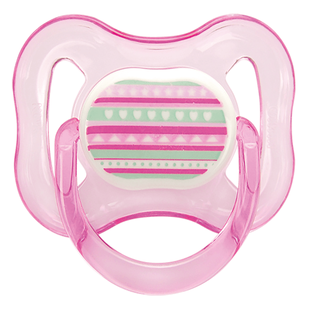 Chupeta Kuka Color Ortodôntica Tamanho 2 Decorada Rosa