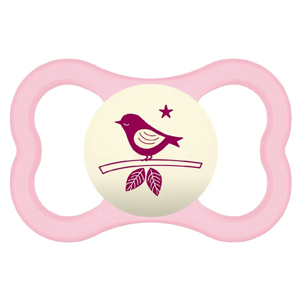 Chupeta MAM Air Night Ortodôntica +6 meses Brilha no Escuro Silicone Rosa 1 Unidade
