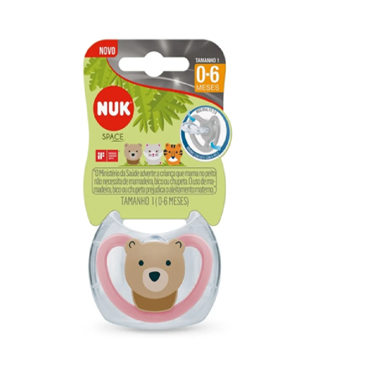 Chupeta NUK Space Oral Fit de 0 a 6 meses Silicone Rosa Tamanho 1 1 Unidade