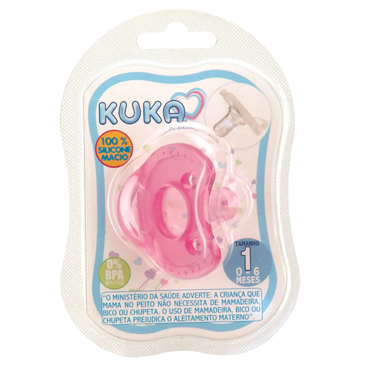 Chupeta Soft Confort Bico Redondo Nº 1 Rosa Kuka