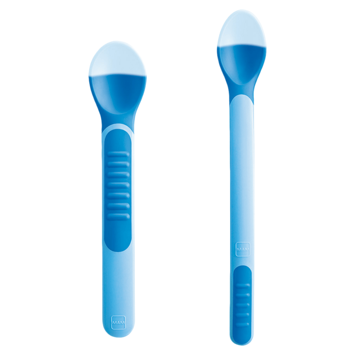 Colher Infantil MAM Termossensível Azul 2 Unidades + Estojo