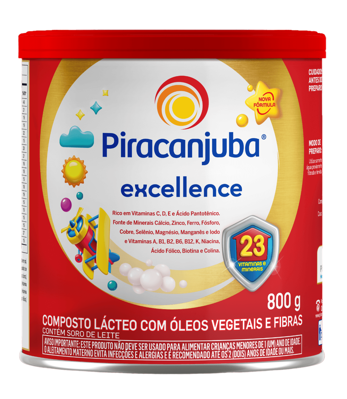 Composto Lácteo Infantil Piracanjuba Excellence com Fibras Prebióticas 800g