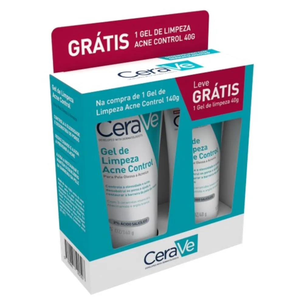 Compre Cerave Gel De Limpeza Acne Control 140g Ganhe Cerave Gel De Limpeza 40g