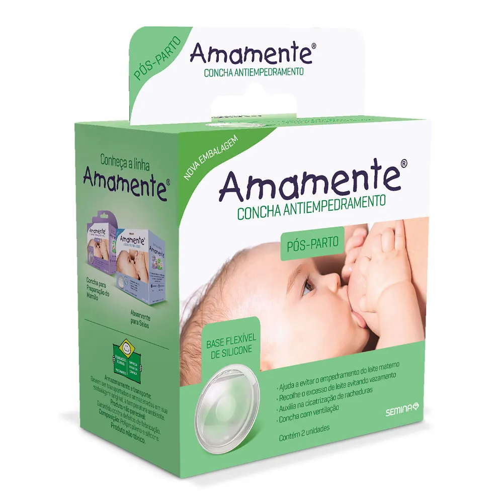 Concha para Seios Amamente Antiempedramento Base Flexível Silicone 2 Unidades