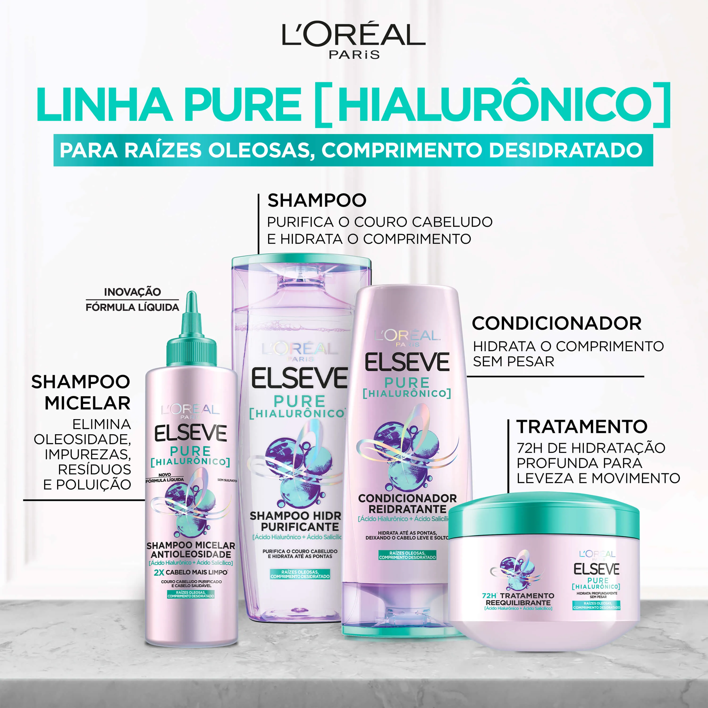 Condicionador Elseve Pure Hialurônico Reidratante 400ml — foto 6
