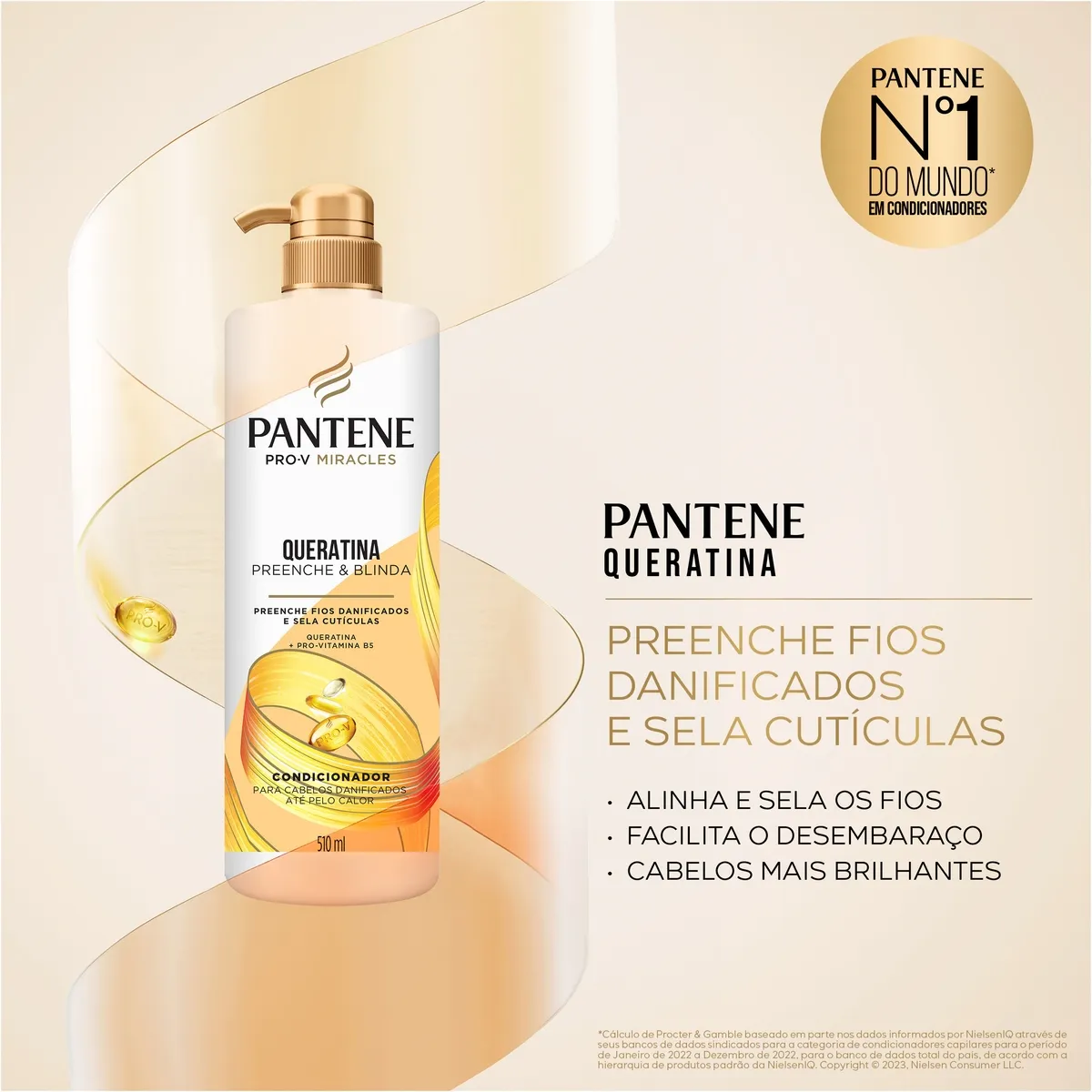 Condicionador Pantene Pro-V Miracles Queratina Preenche & Blinda 510ml — foto 2