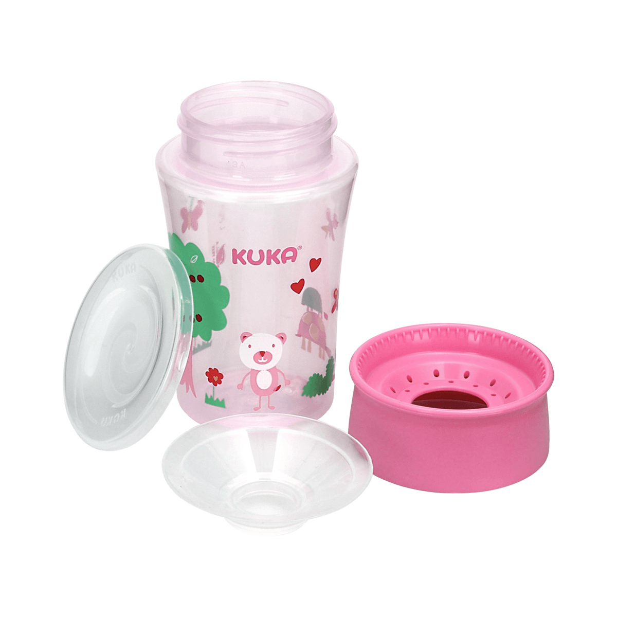 Copo de Transição Kuka 360 Antivazamento Rosa 200ml — foto 2