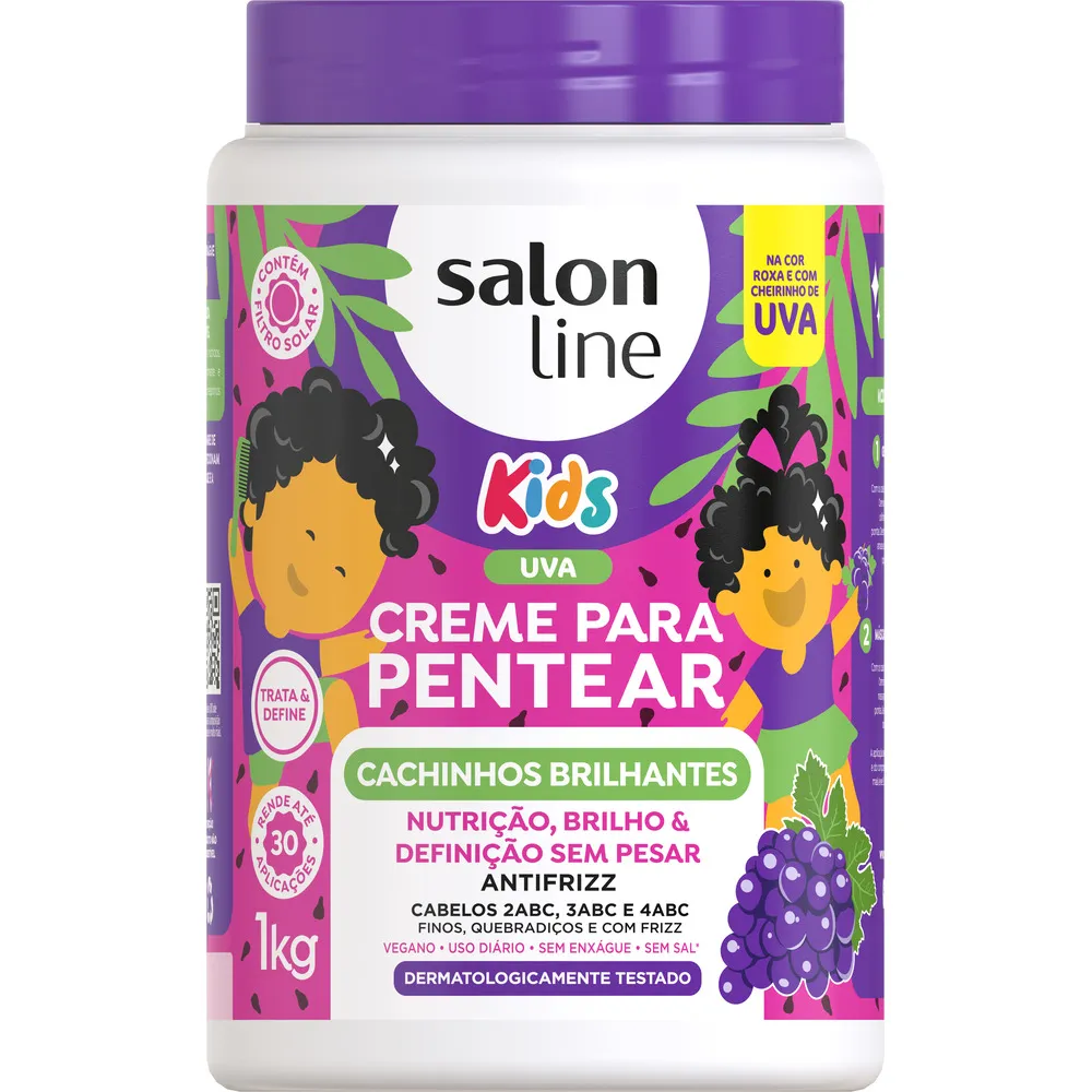 Creme de Pentear Condicionador Salon Line Kids Uva Cachinhos Brilhantes 1kg