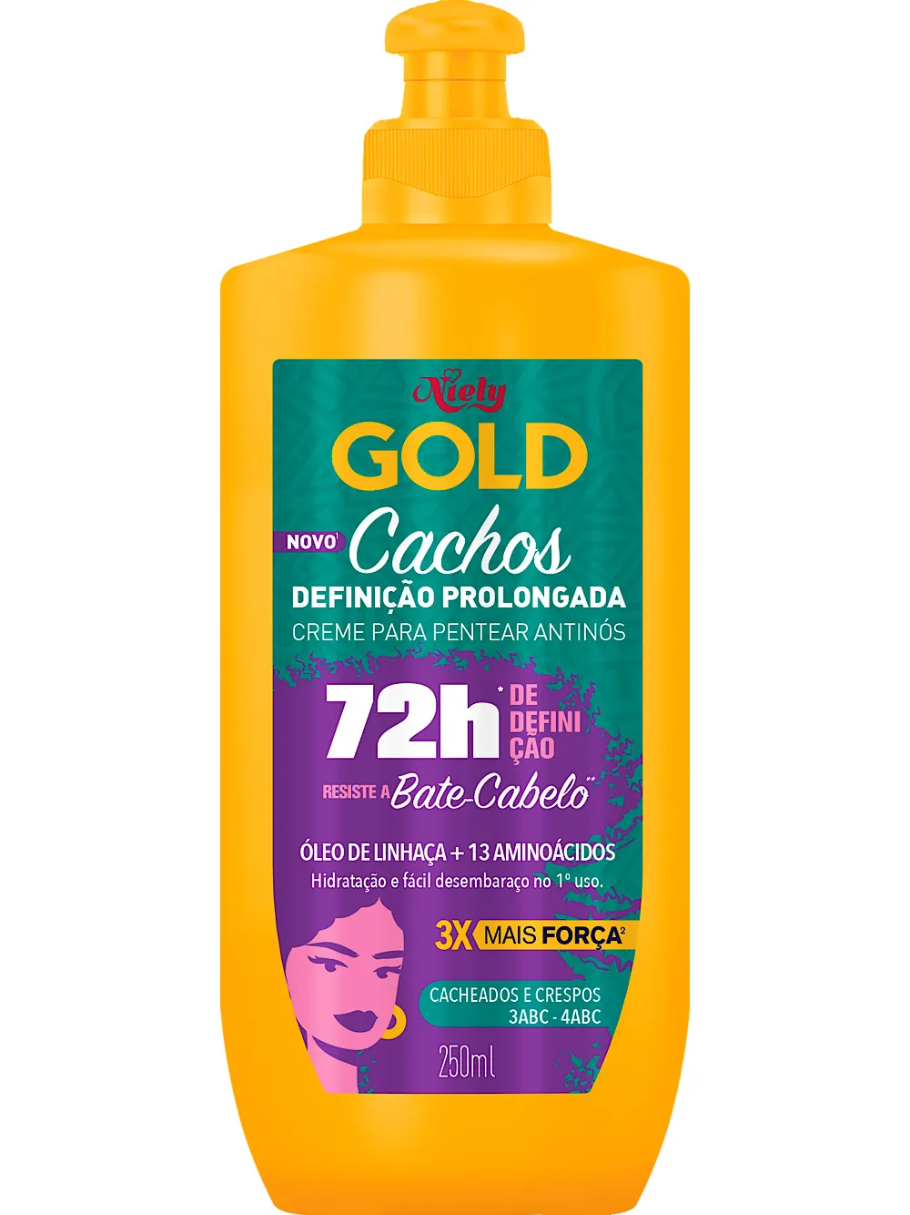 Creme de Pentear Niely Gold Cachos Definição Prolongada 72h 250ml