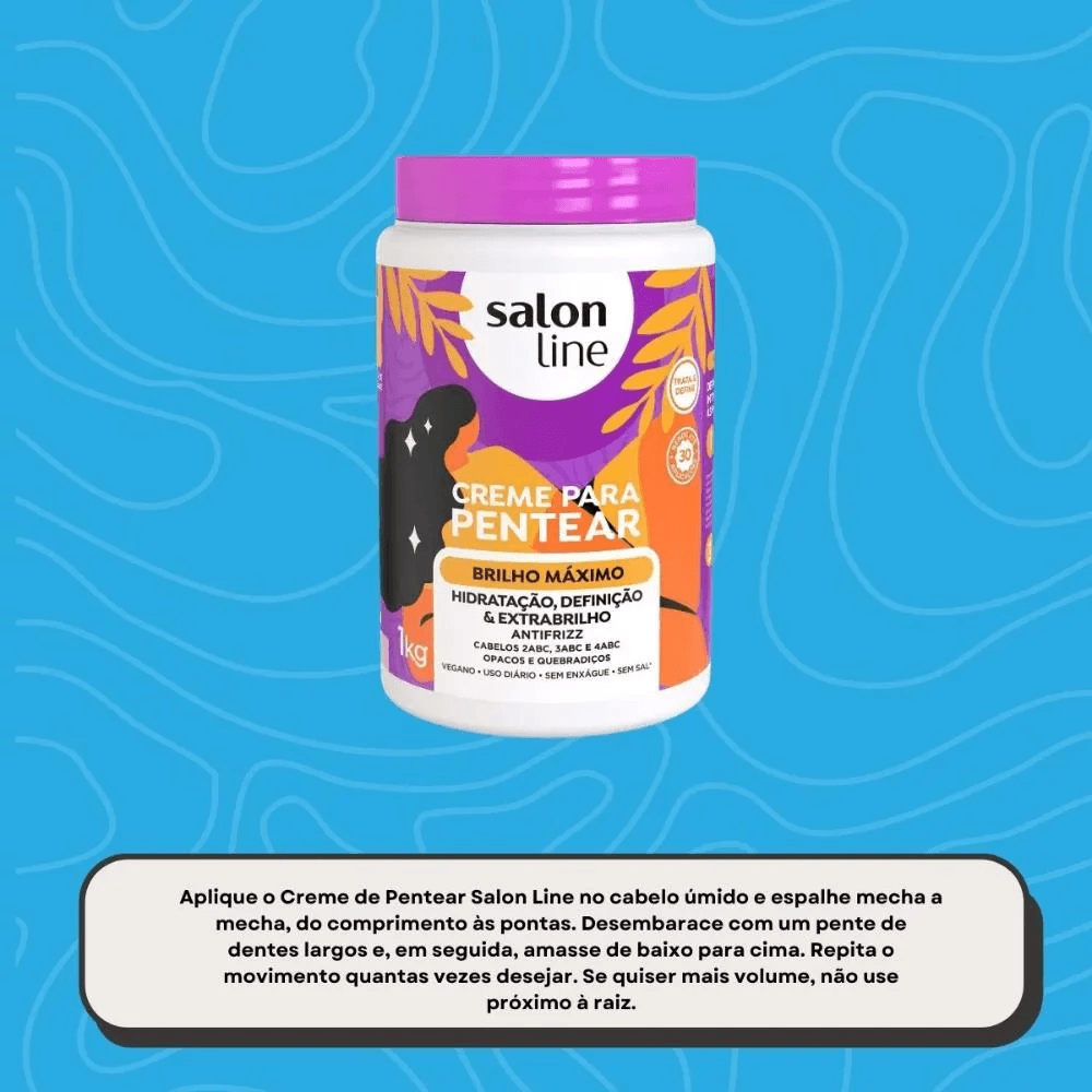 Creme de Pentear Salon Line Brilho Máximo 1Kg — foto 3