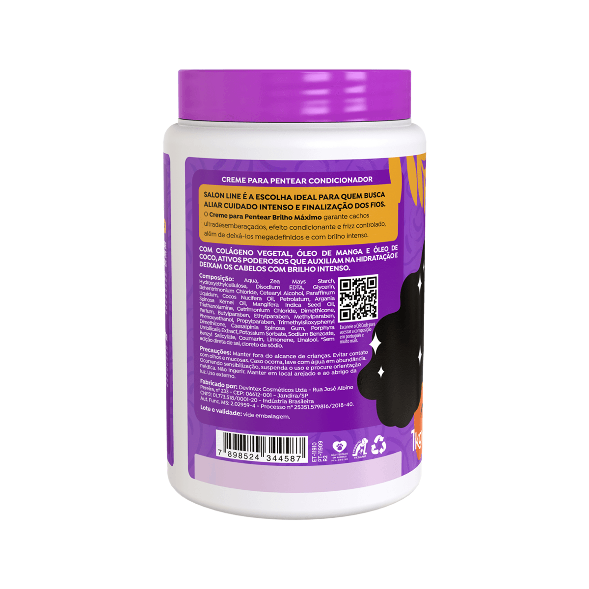Creme de Pentear Salon Line Brilho Máximo 1Kg — foto 2