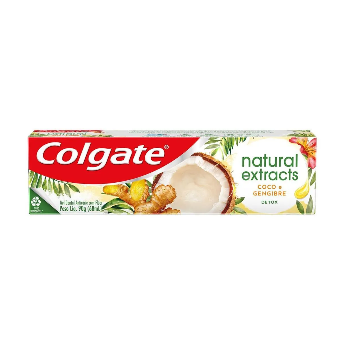 Creme Dental Colgate Natural Extracts Detox Sabor Coco e Gengibre 90g