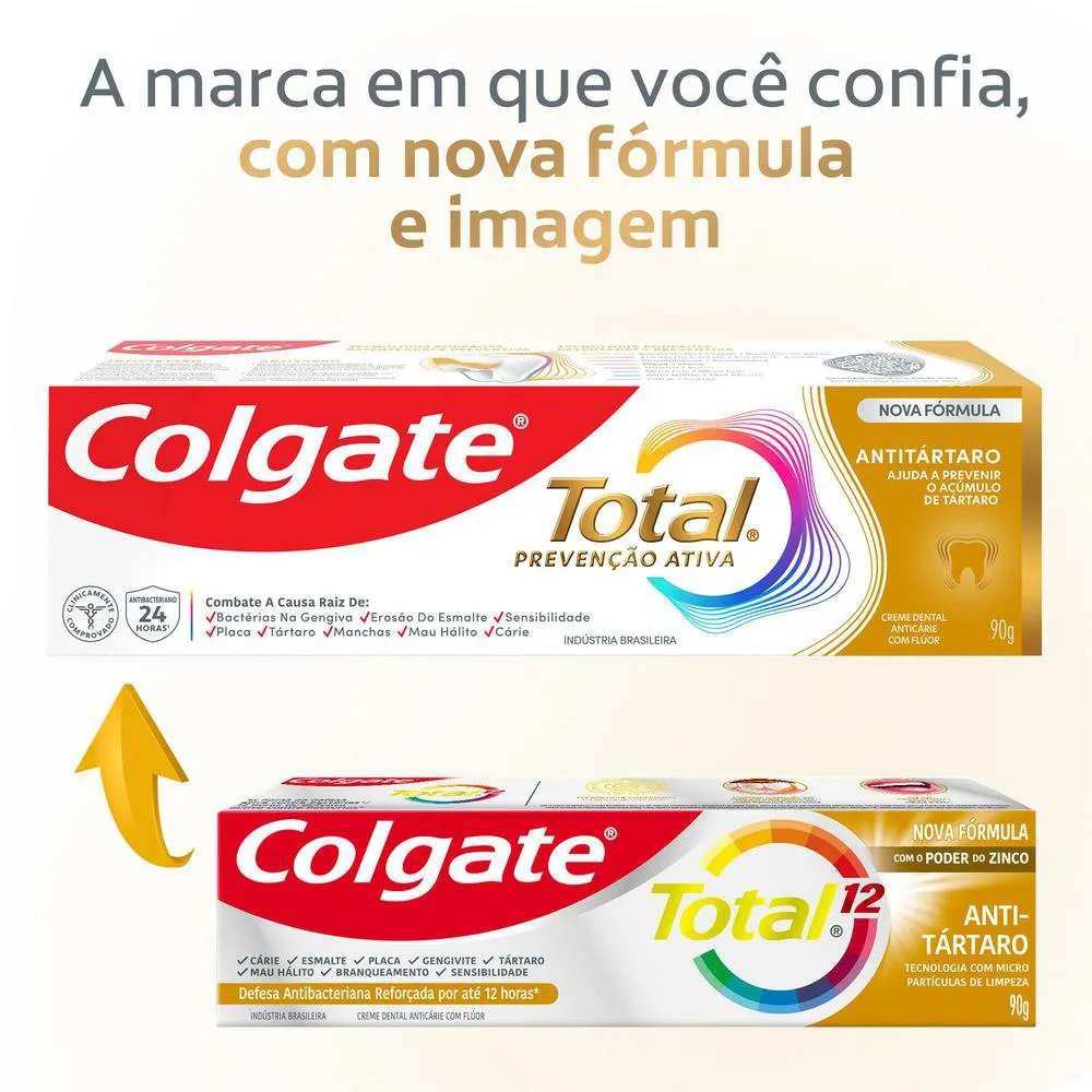 Creme Dental Colgate Total Prevenção Ativa Antitártaro 90g — foto 2