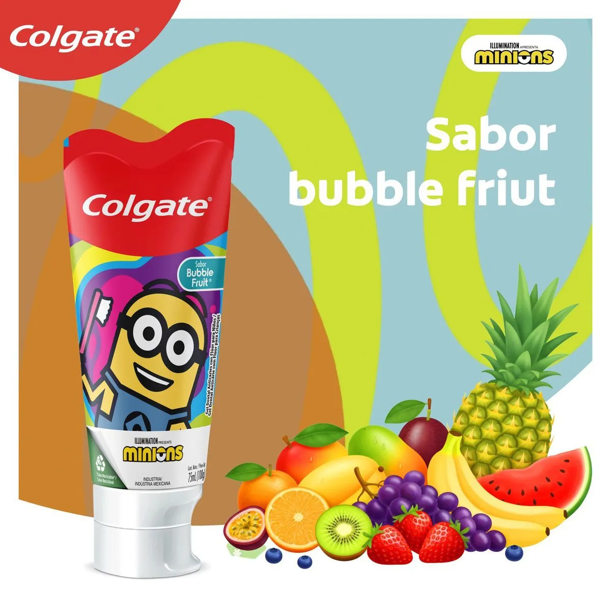 Creme Dental Infantil Colgate Smiles Minions Sabor Bubble Fruit 100g — foto 6