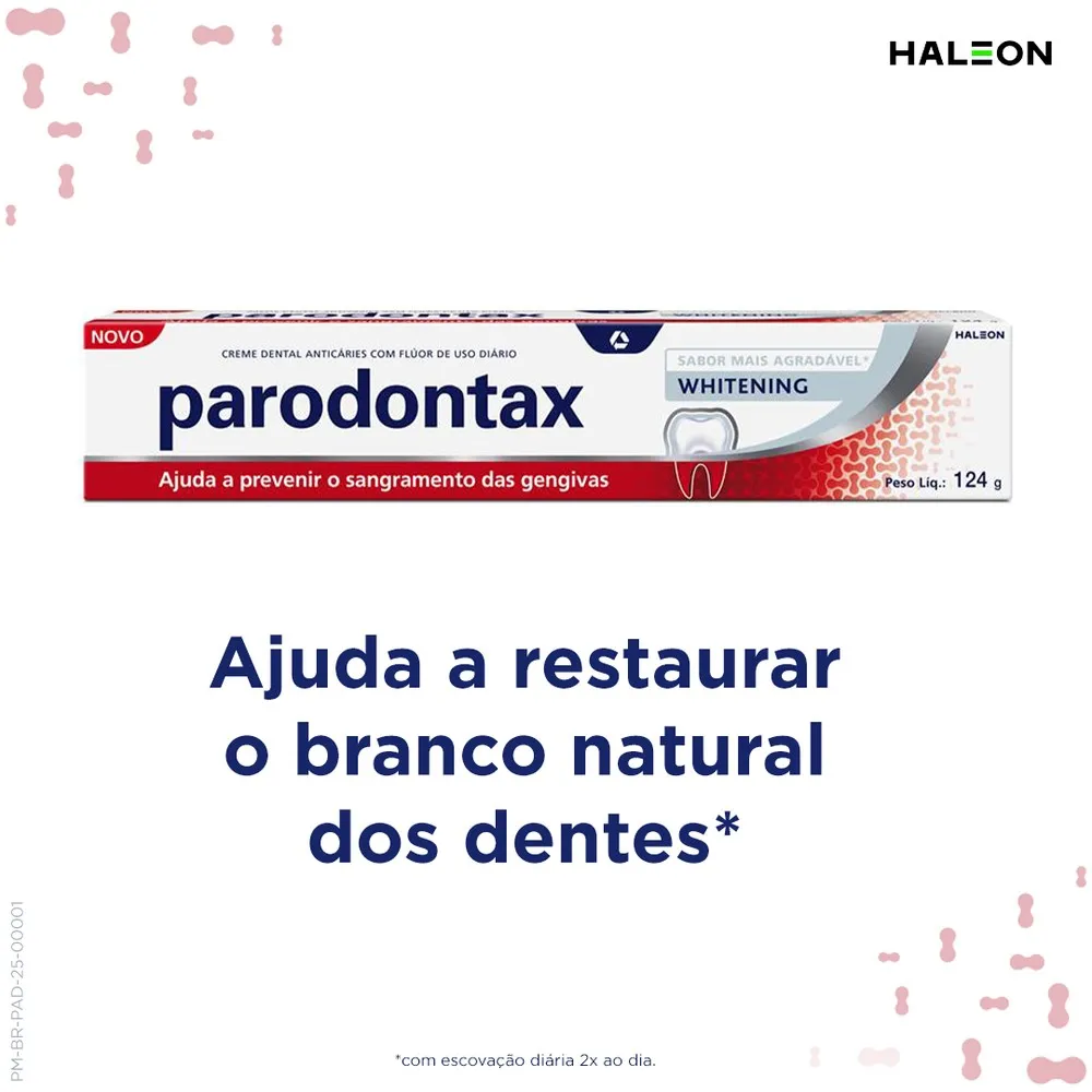 Creme Dental Parodontax Prevenção do Sangramento das Gengivas Whitening 124g — foto 3