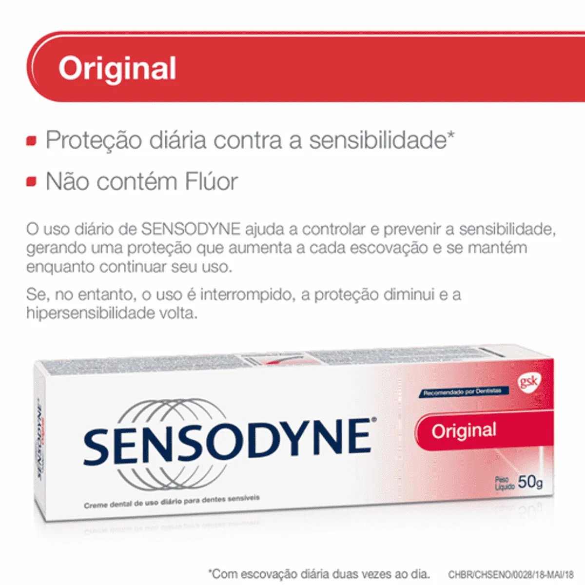 Creme Dental Sensodyne Original para Dentes Sensíveis 50g — foto 3