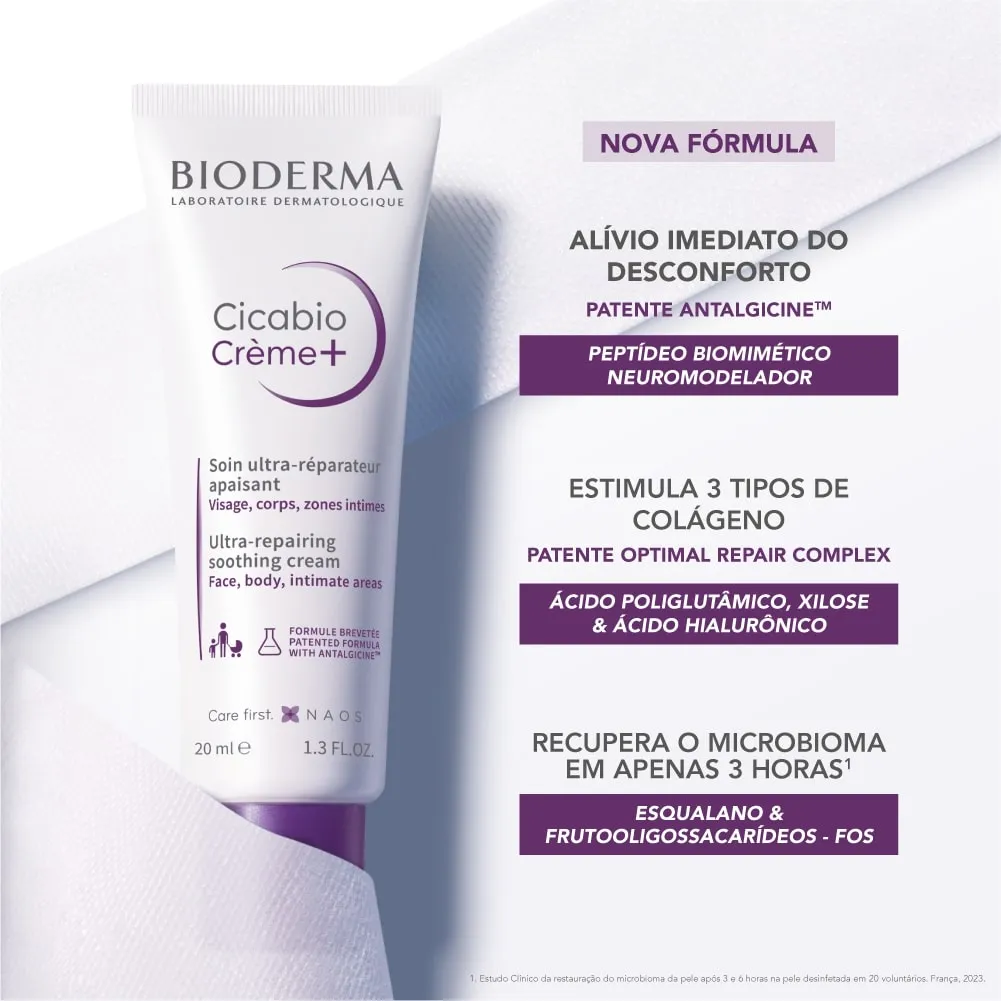 Creme Facial Bioderma Cicabio Creme+ Ultra Reparador Calmante 20ml — foto 3