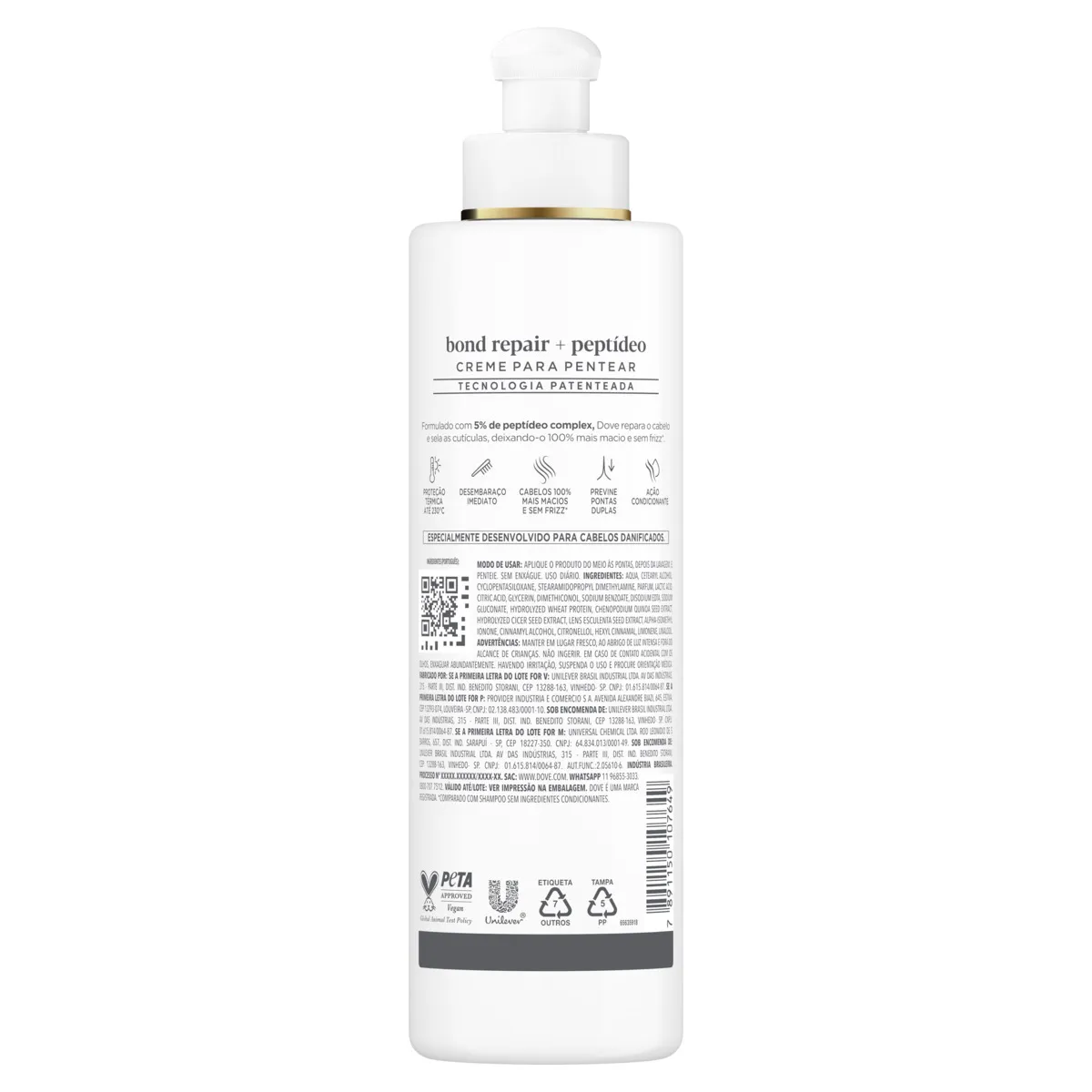Creme Para Pentear Dove Bond Repair + Peptídeo Bio P 240ml — foto 3