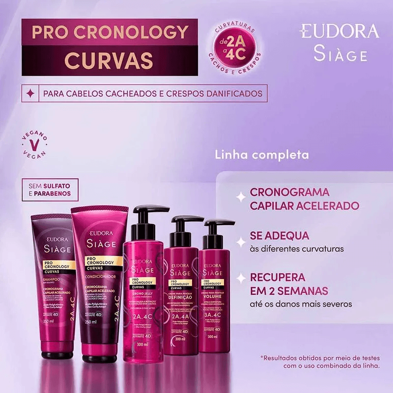 Creme Para Pentear Eudora Siàge Pro Cronology Curvas Volume 300ml — foto 7