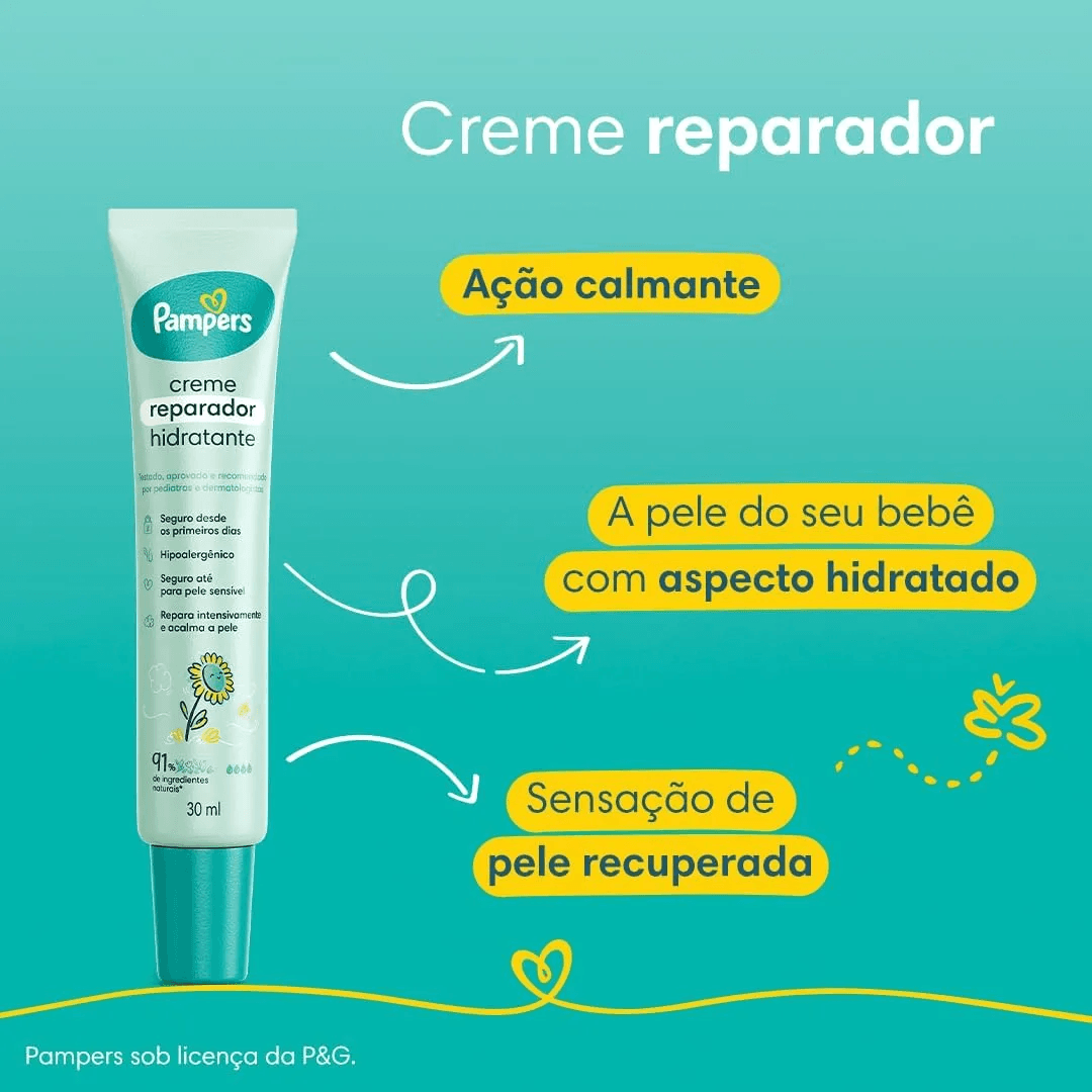 Creme Reparador Hidratante Pampers Bebê Girassol 30ml — foto 2