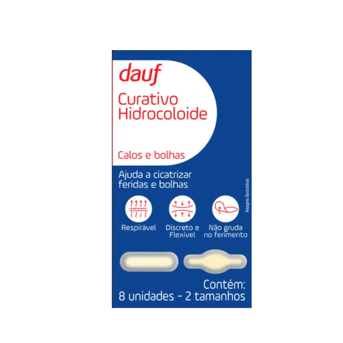 Curativo Hidrocoloide Dauf Bolhas E Calos 8 Unidades