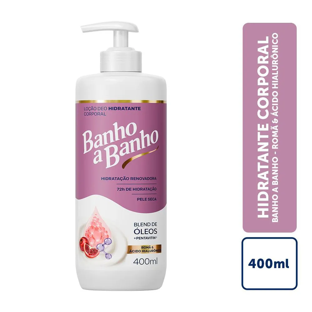 Deo-Hidratante Loção Banho A Banho Romã E Ácido Hialurônico Blend De Óleos E Pentavitin 72h 400ml