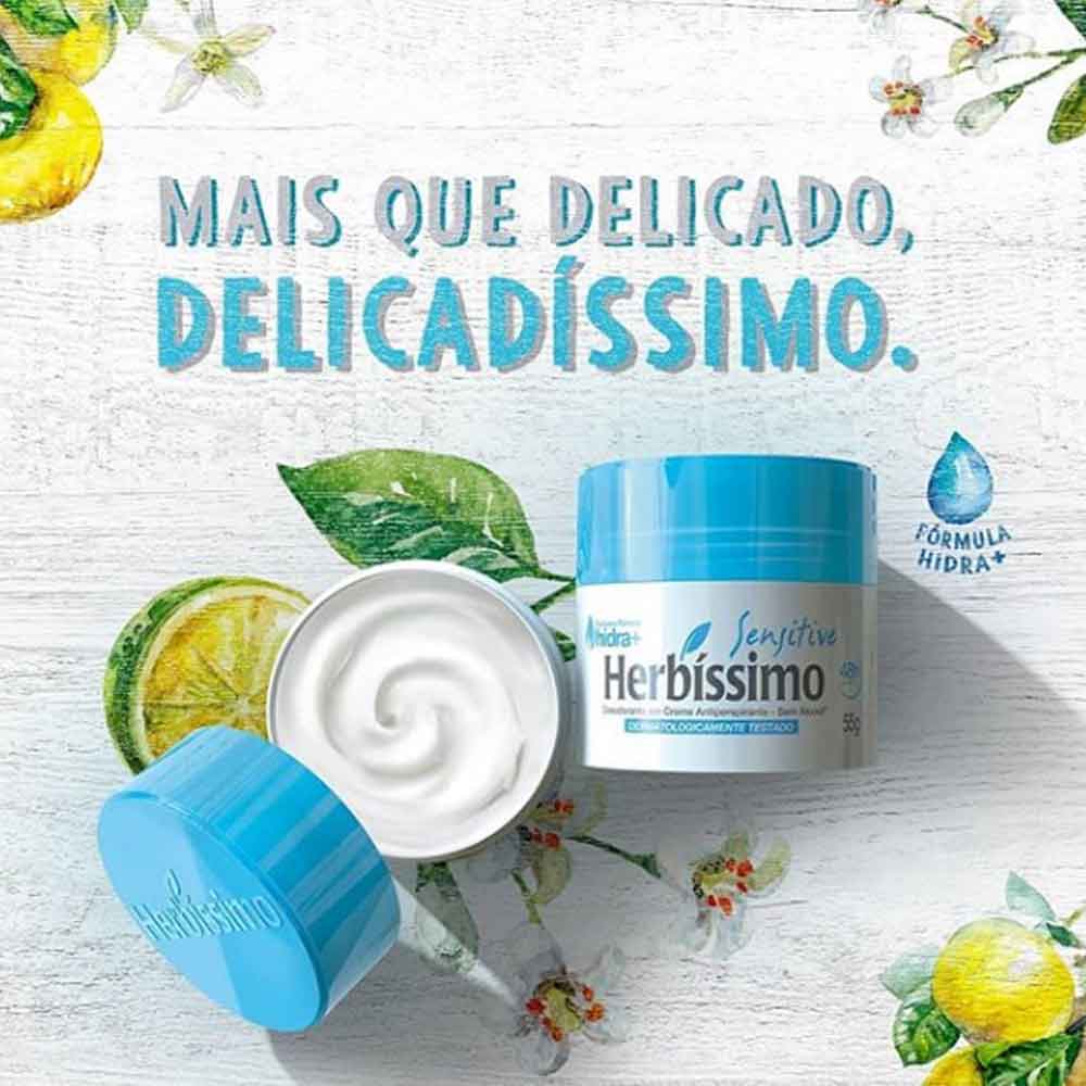 Desodorante Antiperspirante Herbíssimo Sensitive Creme 55g — foto 2