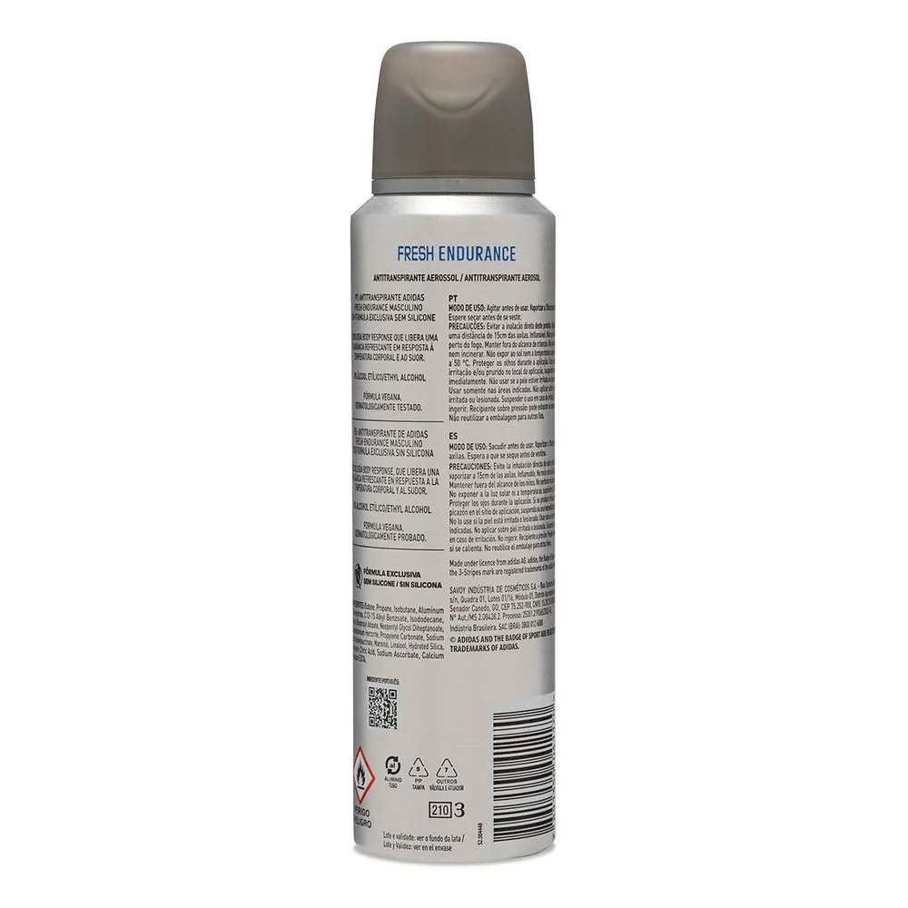 Desodorante Antitranspirante Adidas Masculino Fresh Endurance 72h Aerossol 150ml — foto 4