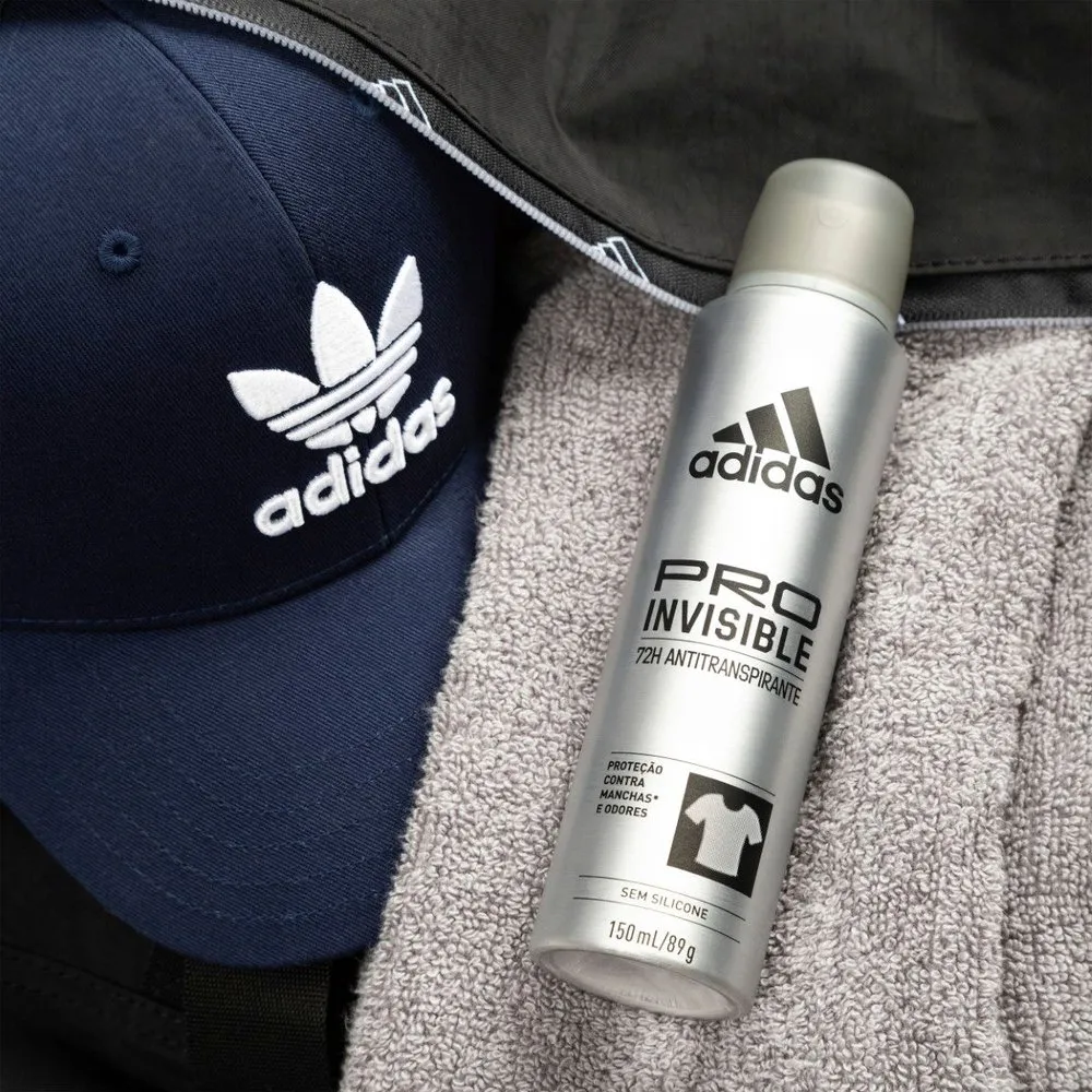 Desodorante Antitranspirante Adidas Masculino Pro Invisible 48h Aerossol 150ml — foto 5