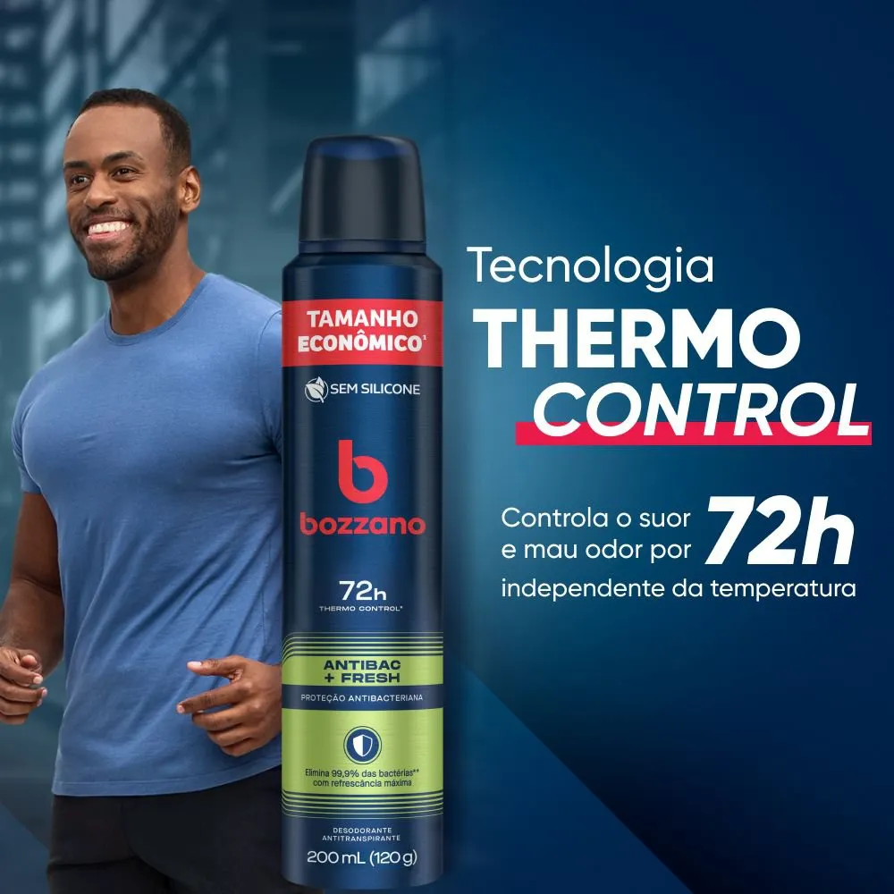 Desodorante Antitranspirante Aerossol Masculino Bozzano Fresh 200ml — foto 5